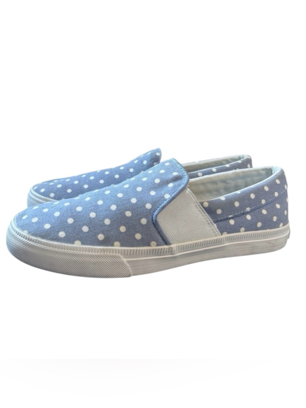 Tommy Hilfiger Blue and White Polka Dot Womens Slip-On Sneakers, Eu38, US 7,
